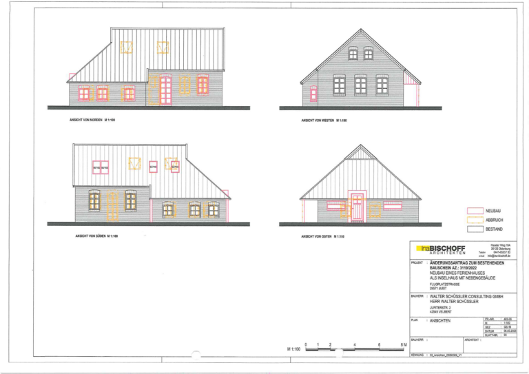 Eine Grafik von der Außenansicht von Haus 6.
